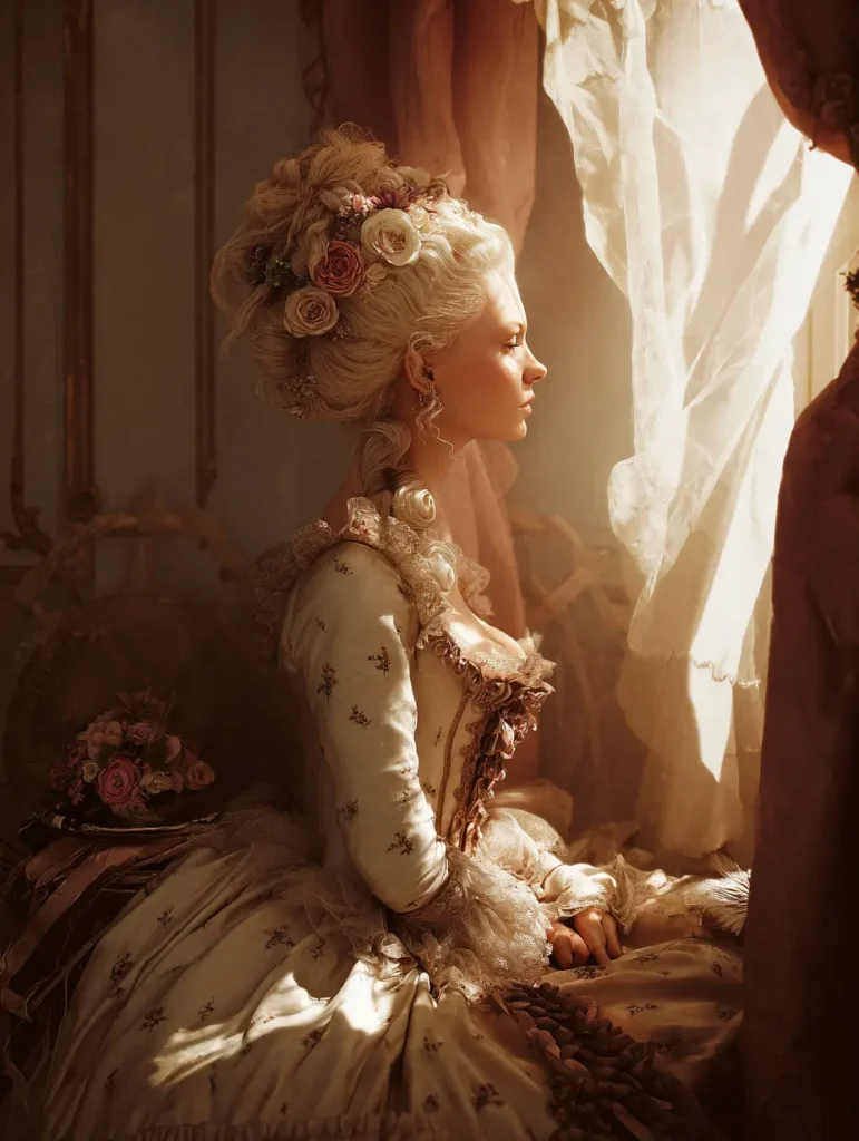 Portrait of Marie Antoinette bathed in soft window light